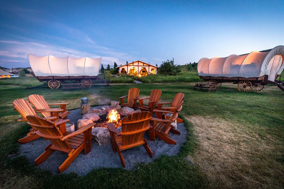 chairs and wagon tents