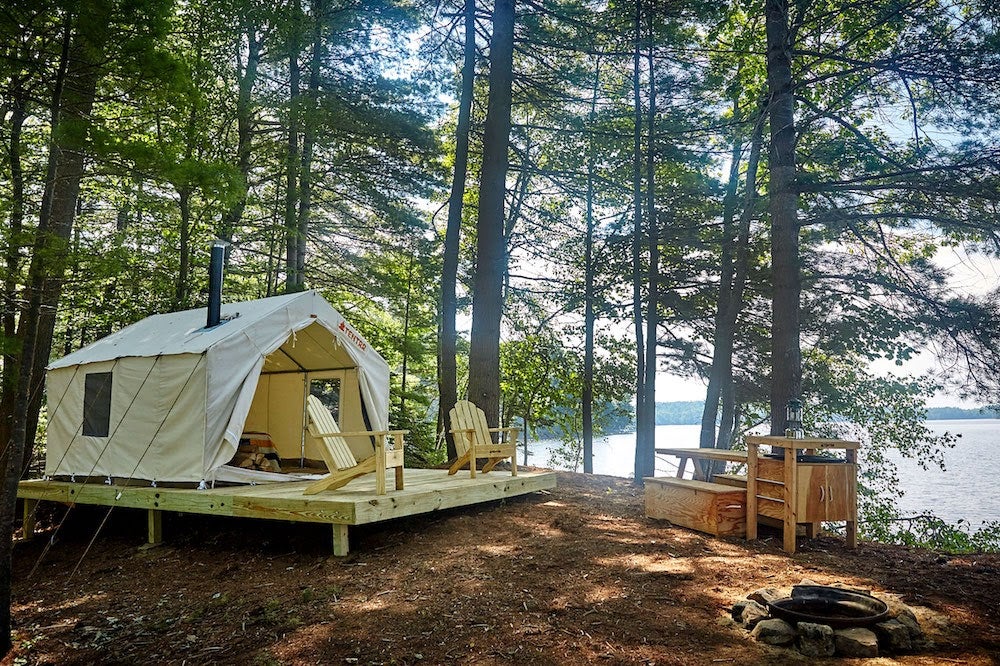 tent camping and swimming near me