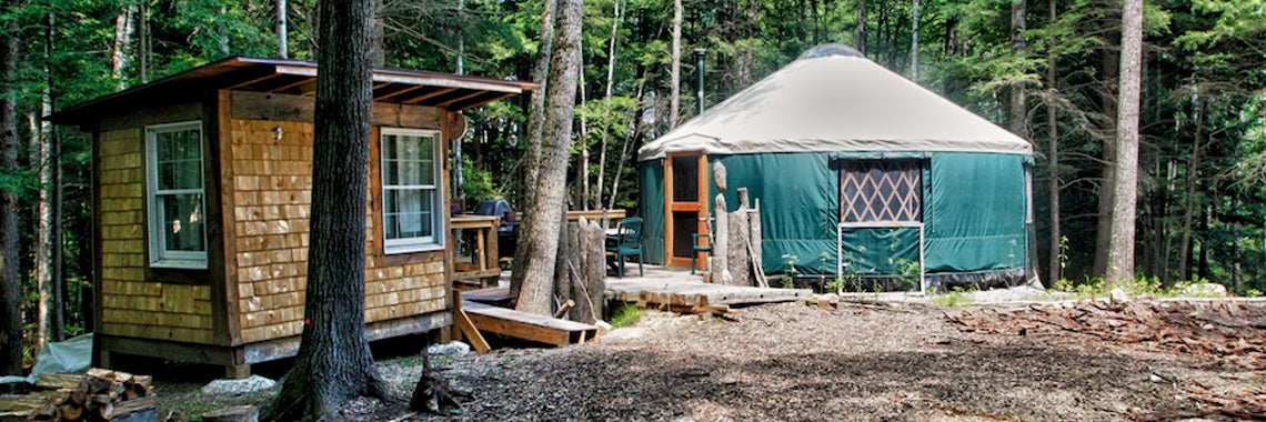 yurt and building at maine forest yurts