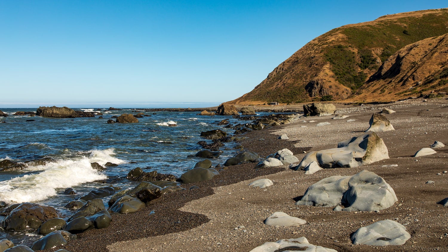 beach and rocks at lost coast