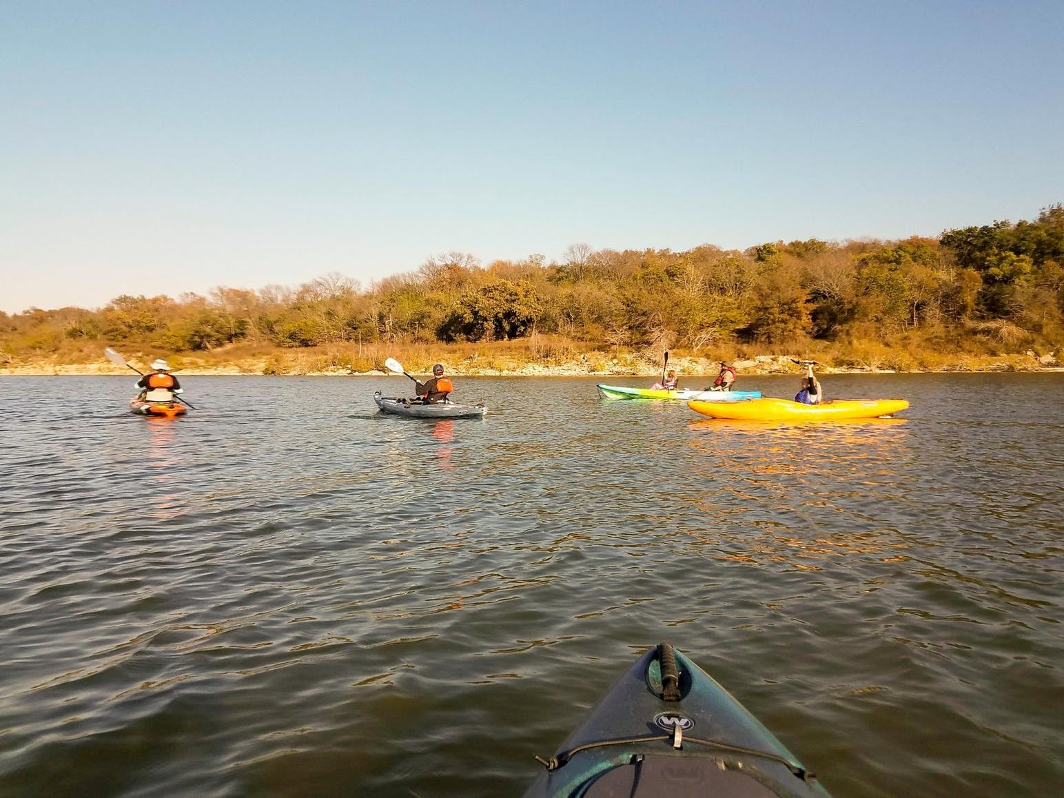 Kayakers along Lake Texoma.