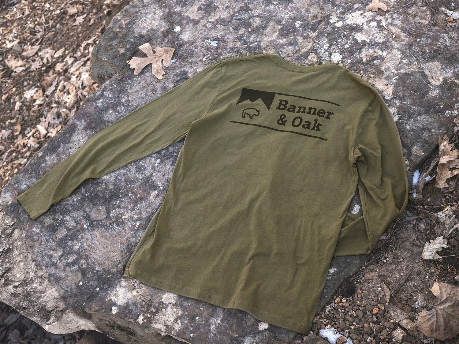 Banner and Oak long sleeve shirt for fall camping