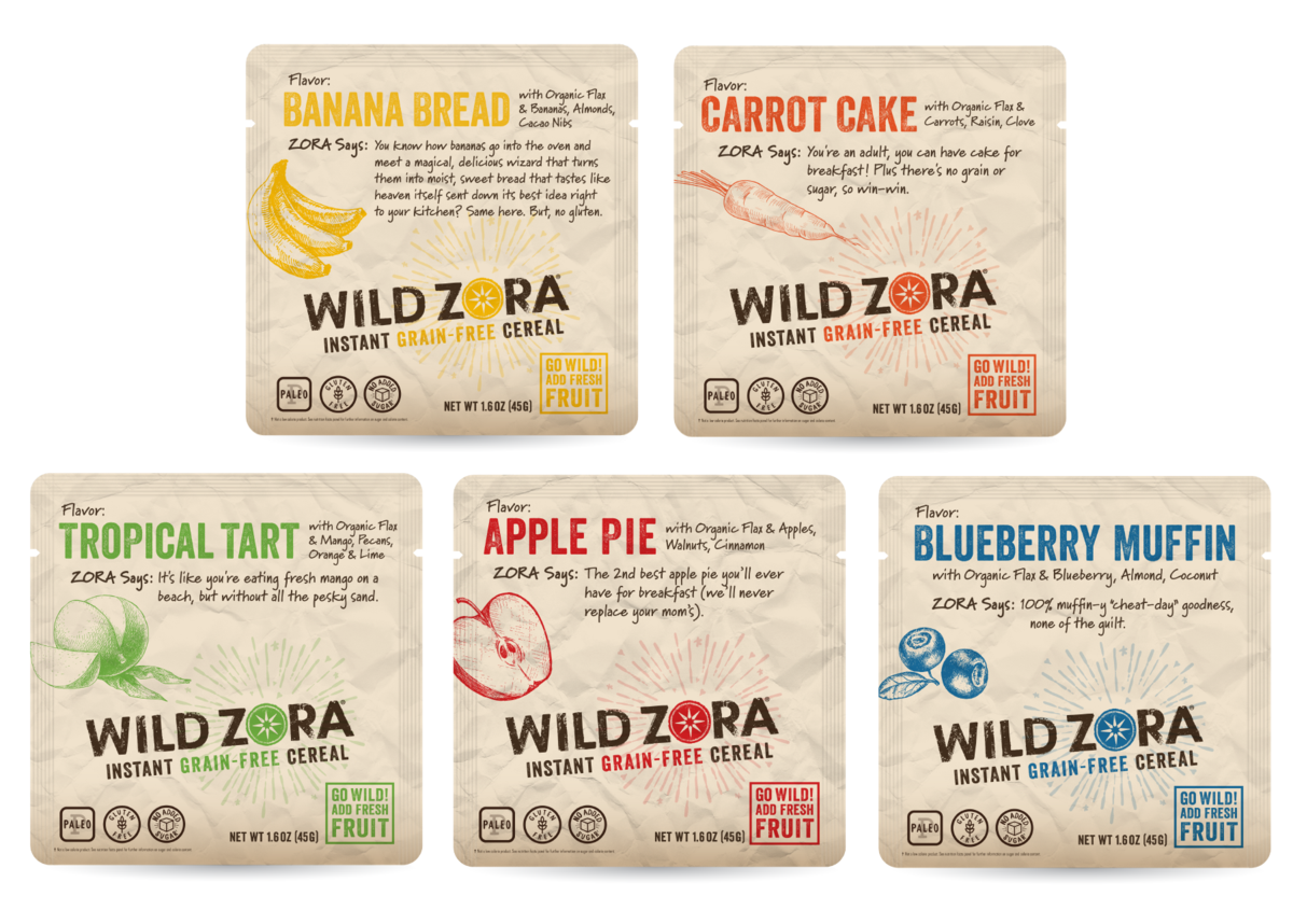 shot of 5 wild zora breakfast meals