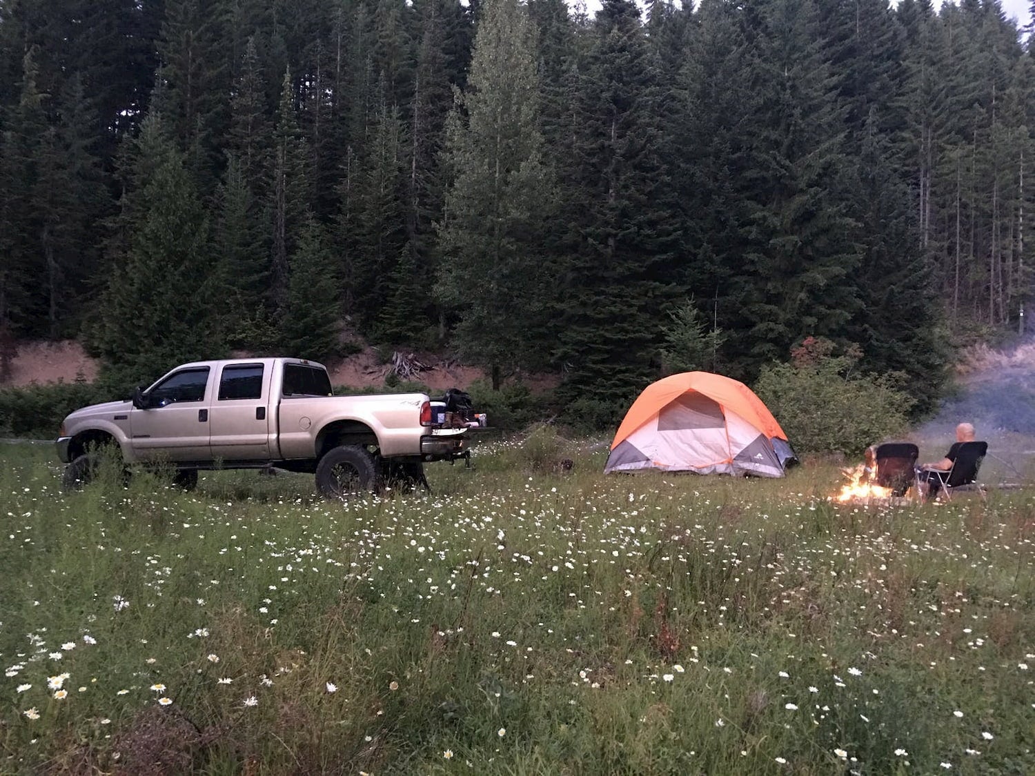camp set up in field