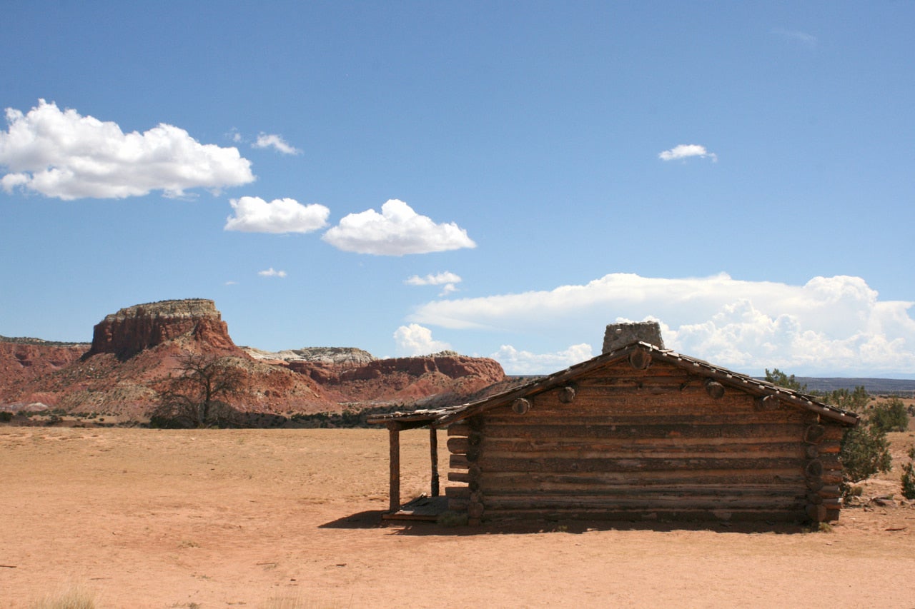 Log cabin on the Ghost Ranch Property.