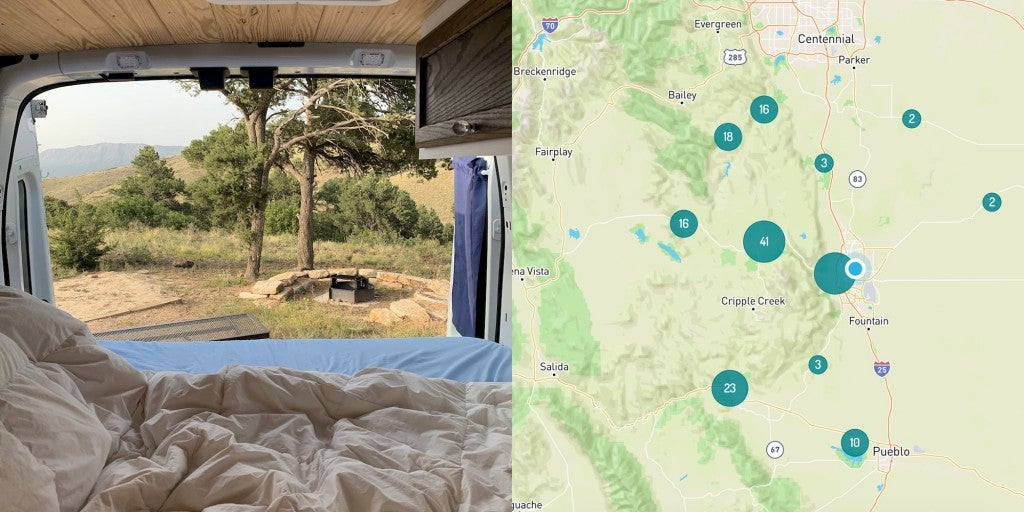 Camping near Colorado Springs, Colorado.