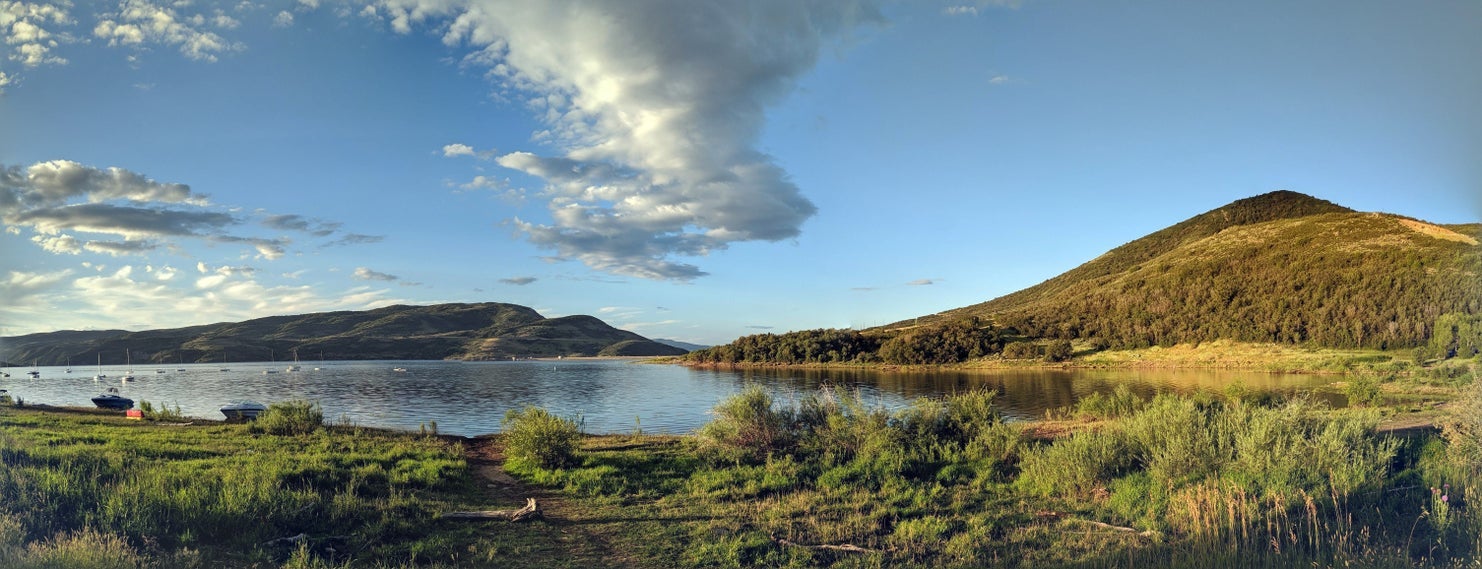 panorama of lake and a hill