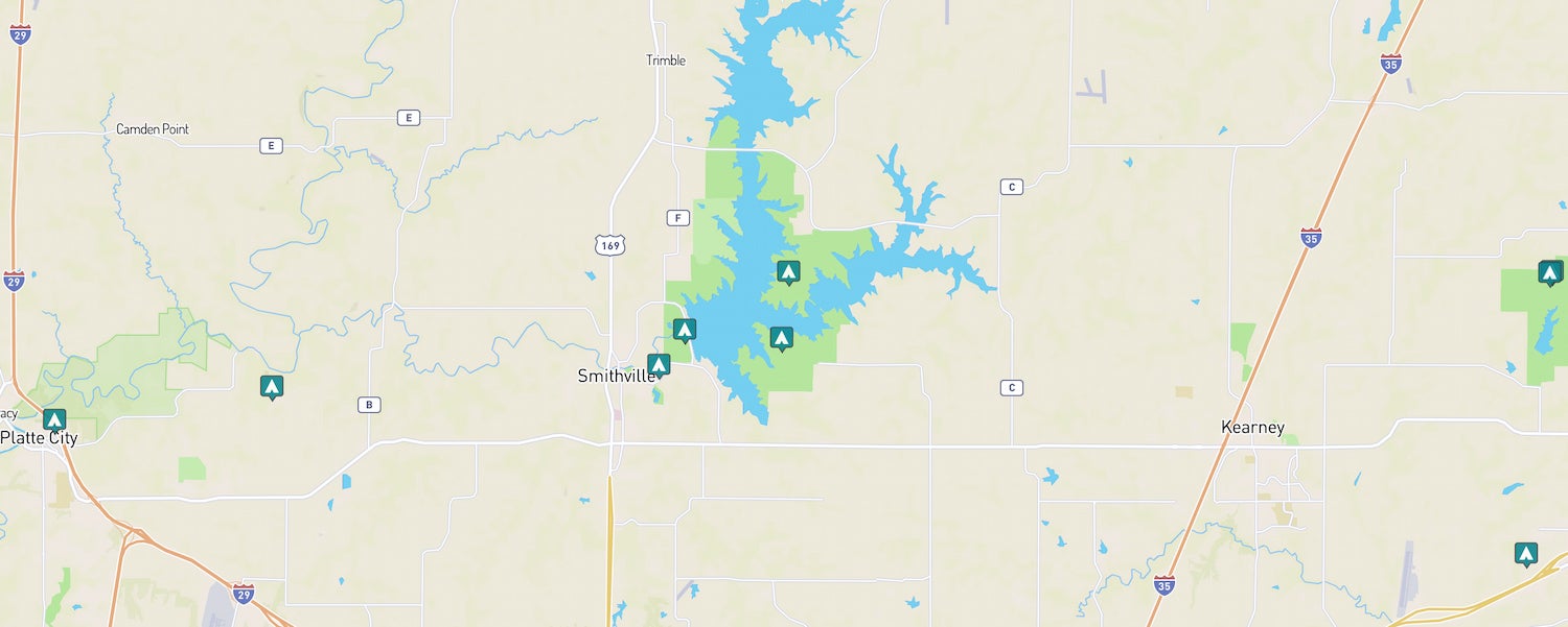 map of smithville lake camping