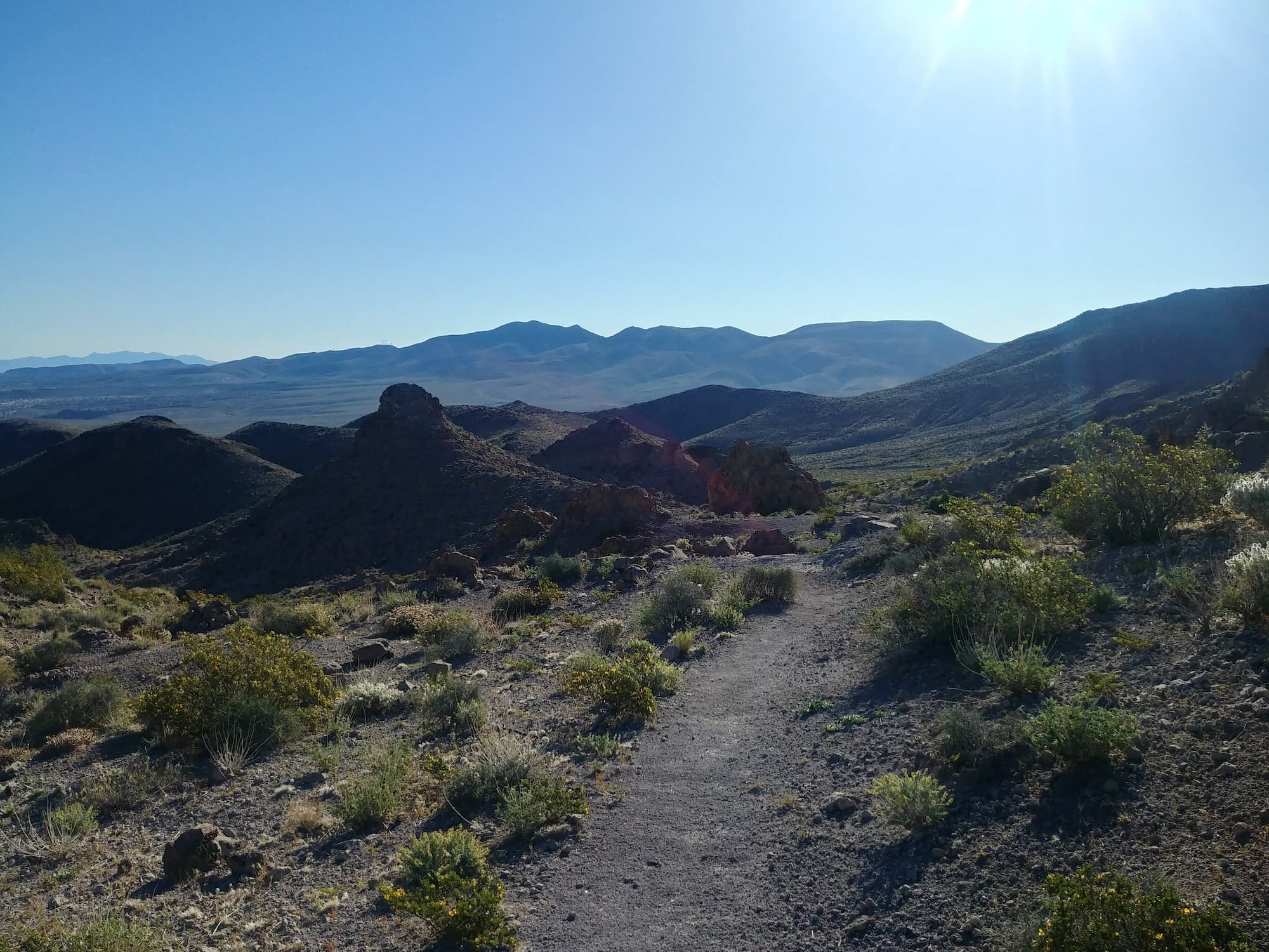 hiking trail through desert