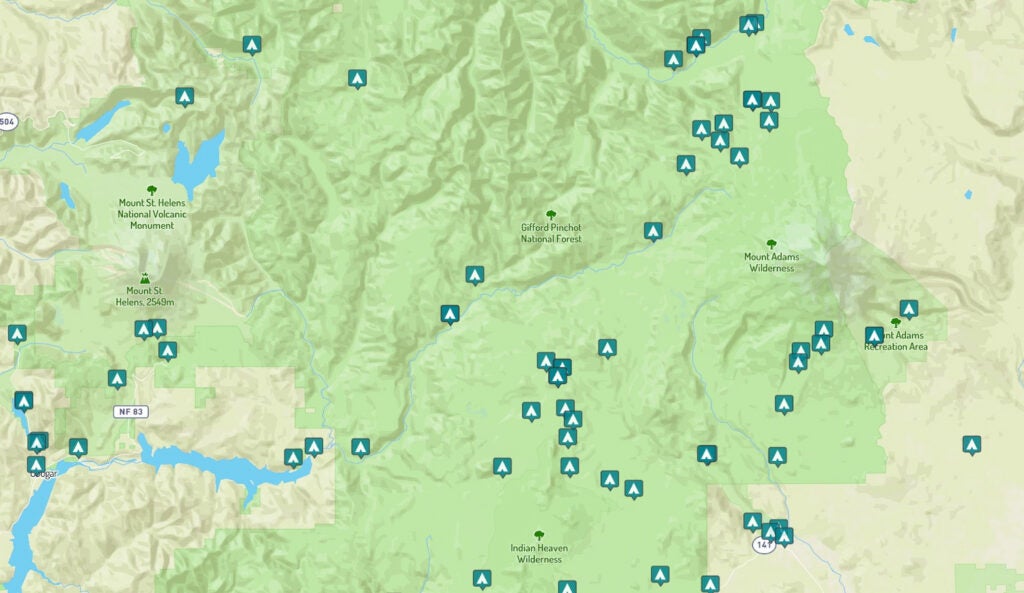 Gifford Pinchot Campground Map