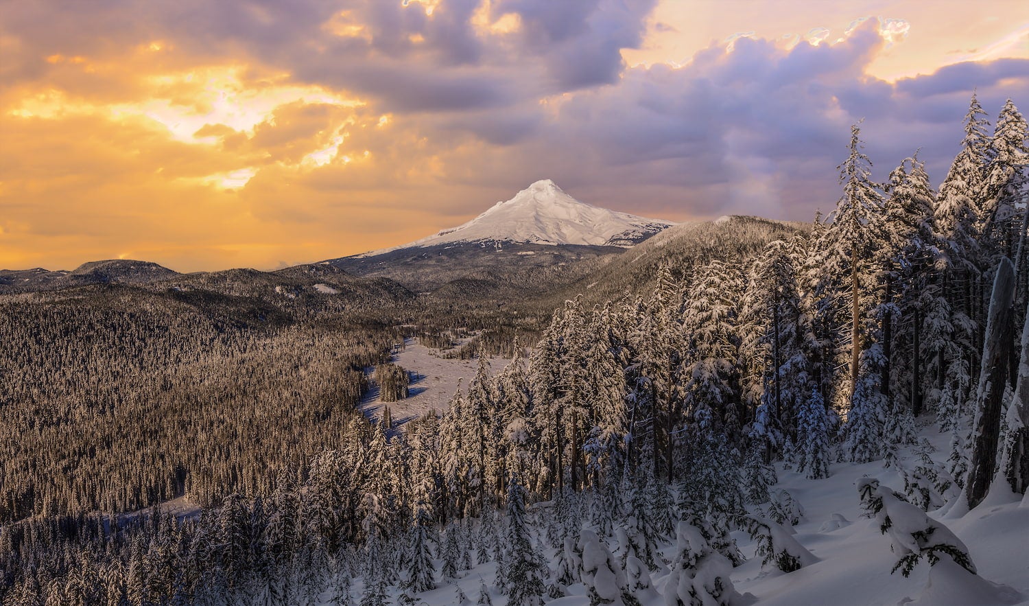 Mt Hood National Forest snow camping