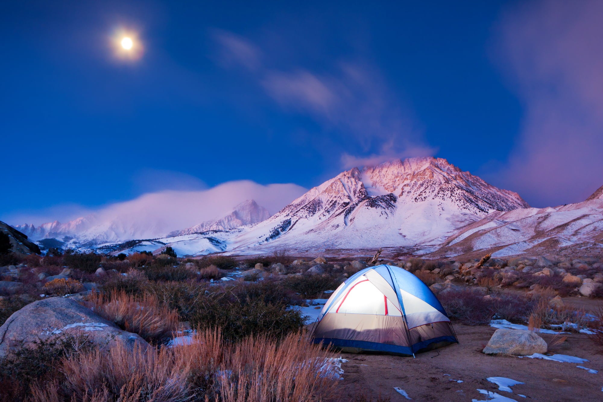 The Best Winter Camping Spots, from Snowy to Sunny Locales