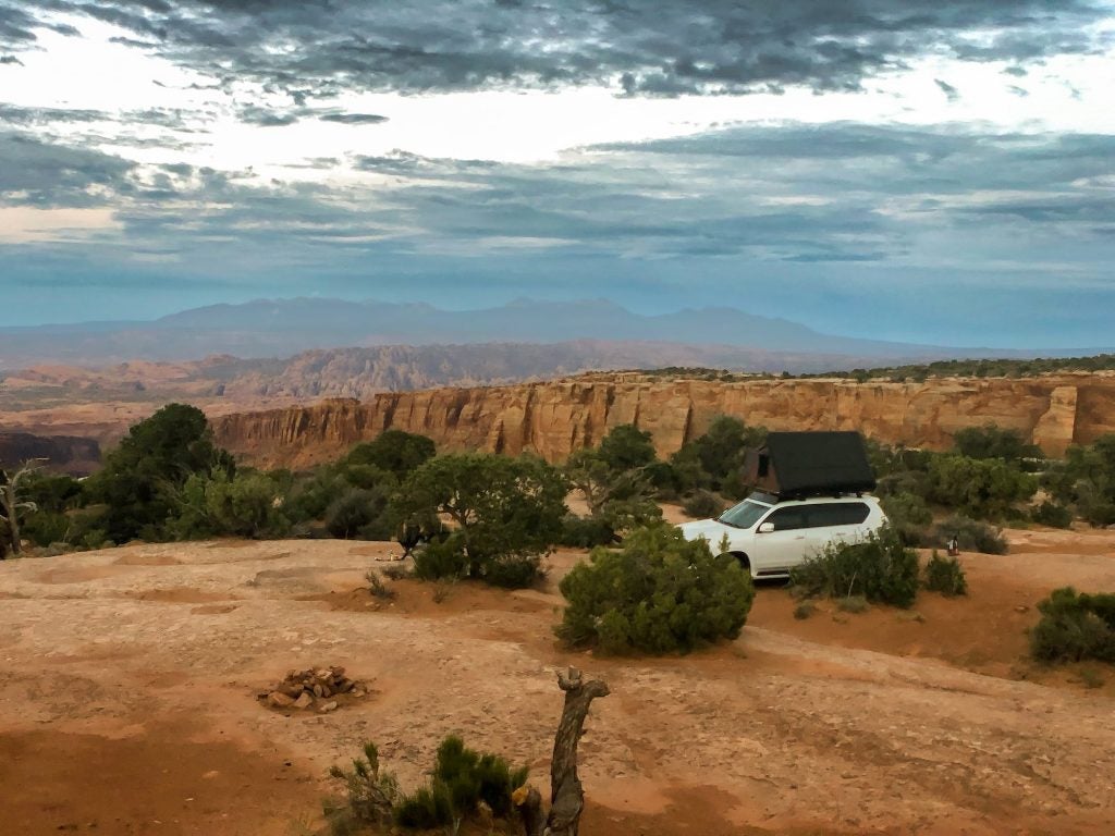 Dispersed camping Moab in Overlanding Rig