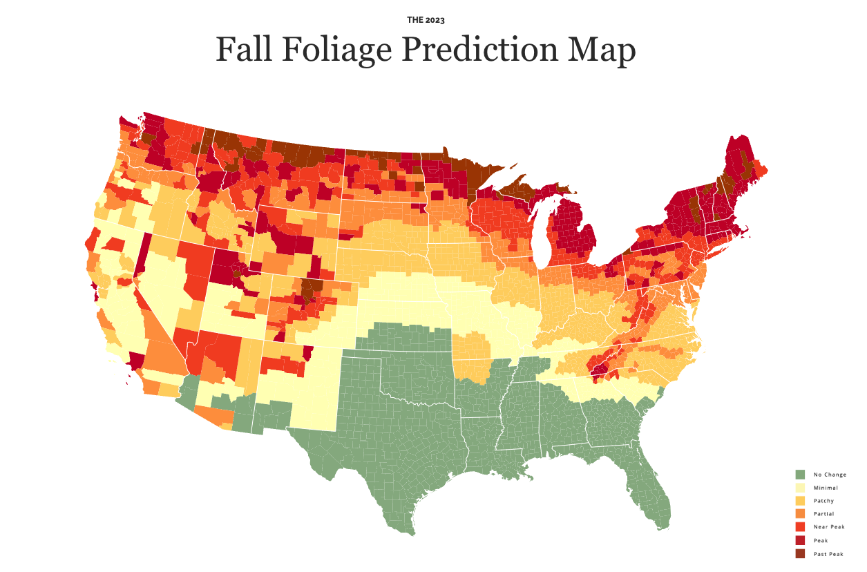 Fall foliage prediction map 2023